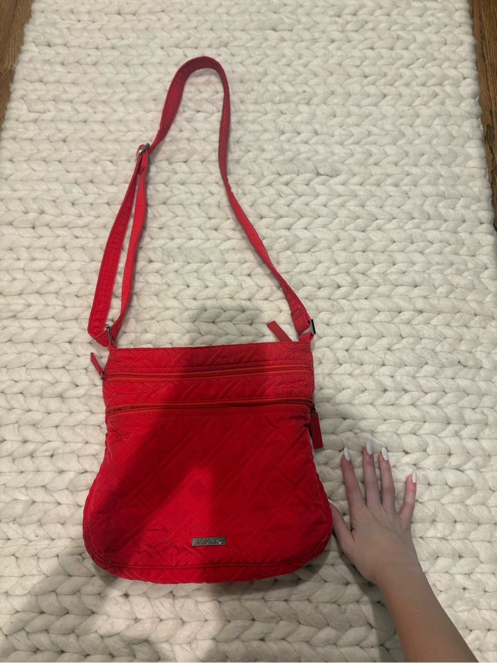 Vera Bradley red quilted large crossbody bag